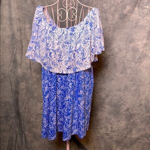 Woman Within off the shoulder paisley shirt